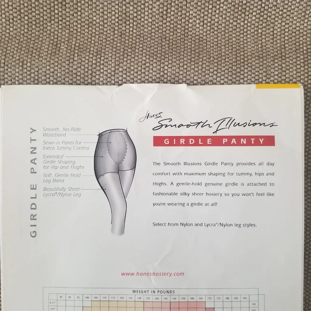 Hanes Smooth Illusions Girdle Pantyhose Jet Black Style 00Q76 Womens Size B